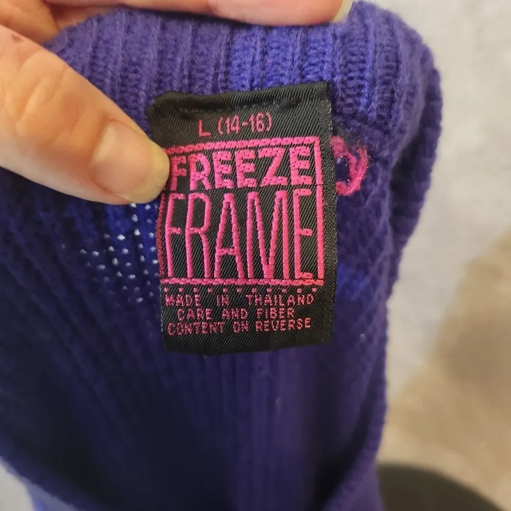 Girls Vintage Freeze Frame Purple Sweater Size‎ 14-16